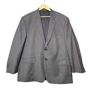 Jos A Bank Signature Gold Mens 48R 100% Wool Micro Houndstooth Sport Jacket Gray